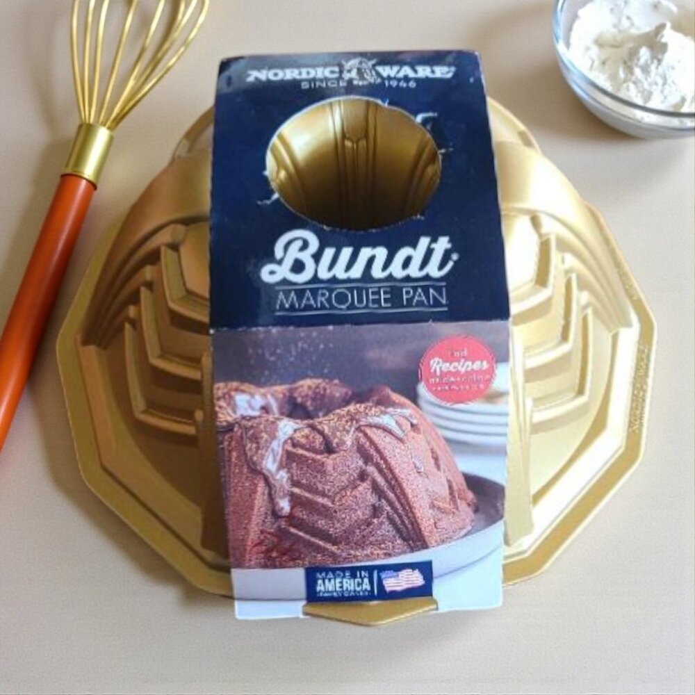 ✨ NEW Nordic Ware Marquee 10-Cup Bundt® Pan — Gold Finish ✨ Discontinued